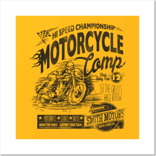 Motorcycle racing Posters and Art